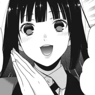 🃏 Yumeko Jabami Kakegurui anime, manga, gambling, school, cheerful, smiling, kakegurui telegram sticker