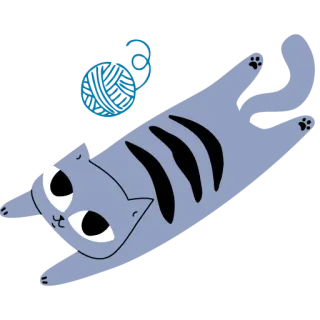 😍 고양이, 새끼 고양이, 동물, 귀여운, 장난기 있는, 털실 공 telegram sticker