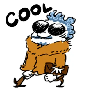 😎 COOL fajne, postać, kreskówka, śmieszne, ilustrowane, idący telegram sticker
