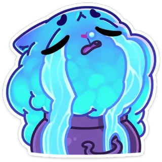 😭 llorando, triste, azul, emocional, dibujos animados, pegatina telegram sticker