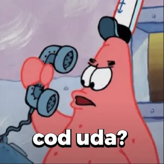 😀 Patrick Star Spongebob Squarepants cod uda? cartoon, telefoon, verward, Patrick, Spongebob whatsapp sticker