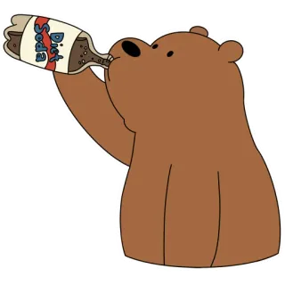 🥤 Grizzly Bear We Bare Bears DIET SODA orso, cartone animato, soda, bere, dieta, We Bare Bears telegram sticker