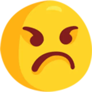 😠 Эмодзи, Злой, Расстроенный, Сердитый, Разочарованный, Эмотикон, Выражение лица telegram sticker