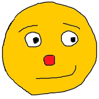 😏 表情符号, 脸, 黄色, 快乐, 简单, 卡通 whatsapp sticker