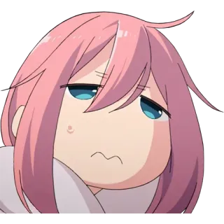 😥 Nadeshiko Kagamihara Laid-Back Camp anime, cartoon, cute, girl, Nadeshiko Kagamihara, Laid-Back Camp telegram sticker