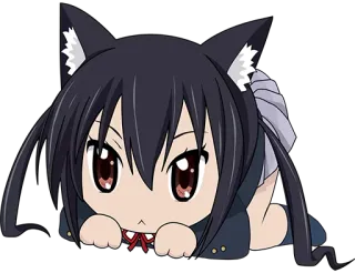 😺 Azusa Nakano K-On! Аниме, Девушка-кошка, Манга, Милый, Адзуса Накано, K-On telegram sticker