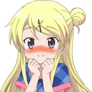 😳 アニメ, かわいい, カワイイ, 照れ, 女の子 telegram sticker