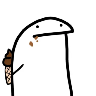 🍦 Cartoon, Eis, Essen, Strichmännchen, Dessert telegram sticker
