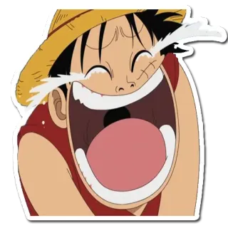 😂 Luffy One Piece anime, cartoon, happy, laughing, One Piece, Luffy whatsapp sticker