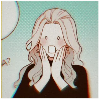 😱 A? cartoon, shocked, woman, surprise whatsapp sticker