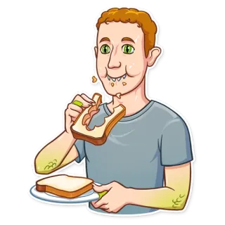 🍞 漫画, 食べる, サンドイッチ, トカゲ, モンスター telegram sticker