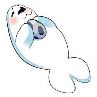 🥚 foca, animal, lindo, dibujos animados, criatura marina telegram sticker