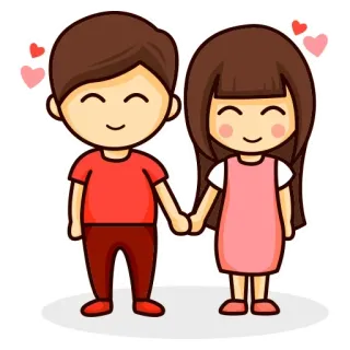 ❤️ coppia, amore, cartoni animati, amicizia, carino, romanzo telegram sticker