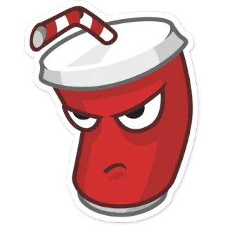 😠 Limo, Becher, Getränk, Cartoon, wütend telegram sticker