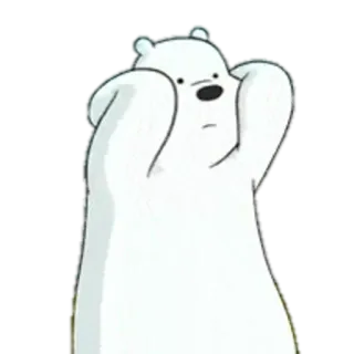 🙉 Ice Bear We Bare Bears Urso Polar, We Bare Bears, Desenho animado, Engraçado, Urso, Programa de TV telegram sticker