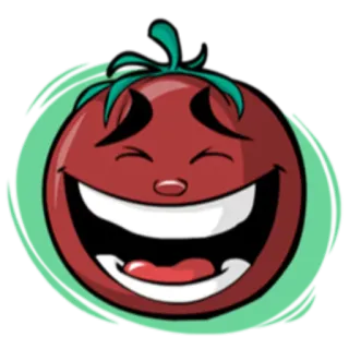 😄 tomat, kartun, sayur, makanan, buah, senang whatsapp sticker