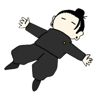 😶 Anime, Manga, Charakter, Schwarz, Kimono, Figur telegram sticker