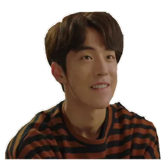 😁 personne, homme, portrait, souriant, coréen, t-shirt rayé telegram sticker