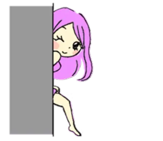 😉 Cartoon, Anime, Peek, Wand, Süß telegram sticker