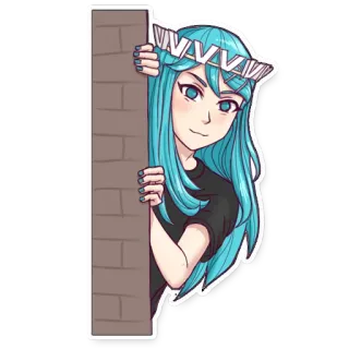 👸 Anime, Manga, Blauw haar, Personage, Meisje telegram sticker
