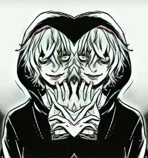 🐳 anime, character, hoodie, mirror image telegram sticker