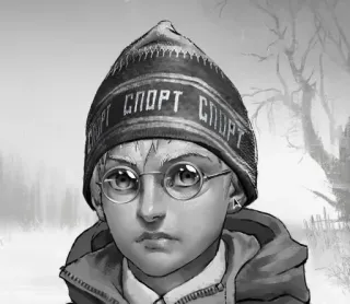 😐 СПОРТ СПОРТ Junge, Brille, Hut, Winter, Russisch, Sport telegram sticker