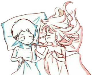 👫 couple, bed, cartoon, love, intimacy, romance, sleeping whatsapp sticker