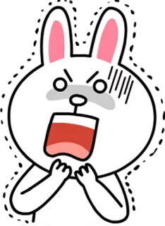 😱 marah, kesal, kelinci, kartun, ekspresi, frustrasi telegram sticker