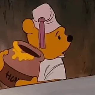 🖤 Winnie the Pooh HONEY Winnie the Pooh, honey pot, cartoon character, honey, bear telegram sticker