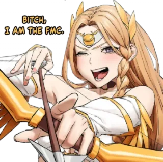 🎃 BITCH, I AM THE FMC. Anime, Mulher, Personagem, Fantasia, Guerreira telegram sticker