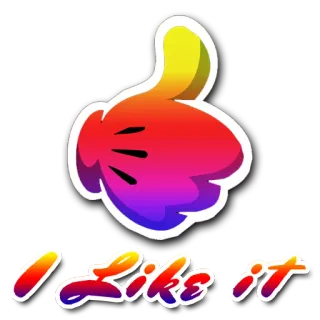 👍 I Like it Suka, Jempol ke atas, Setuju, Persetujuan, Emoji, Positif whatsapp sticker