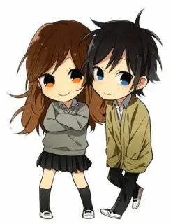 ❤ Anime, Paar, Chibi, Süß, Charaktere telegram sticker