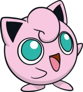 🔵 Jigglypuff Pokemon Rondoudou, Pokémon, Mignon, Rose, Anime, Dessin animé, Gaming telegram sticker