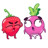 🗣 Obst, Erdbeere, Radieschen, Cartoon, Figur, Niedlich telegram sticker