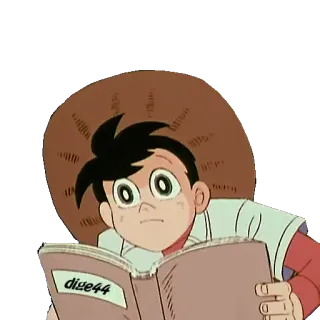 📖 dige44 lecture, livre, anime, personnage, dessin animé whatsapp sticker