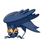 💩 pájaro, cuervo, animal, dibujo animado, al revés telegram sticker