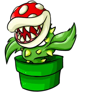 🌱 Piranha Plant Super Mario Пиранья (растение), Супер Марио, Растение, Видеоигра, Персонаж telegram sticker