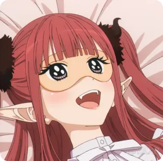 😴 Anime, Garota, Máscara de dormir, Demônio, Fofo telegram sticker