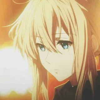 ✨ Violet Evergarden Anime, Nhân vật, Cô gái, Hoạt hình, Chân dung, Minh họa telegram sticker