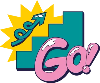 📈 Go! flèche, escalier, encouragement, motivation, aller, optimisme, succès telegram sticker