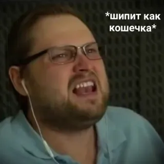 🐱 *шипит как кошечка* meme, funny, expression, portrait, man telegram sticker