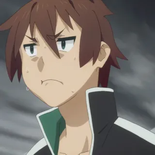 ⚔️ Kazuma Satou KonoSuba 动漫, 恼火, 生气, 和真, 为美好的世界献上祝福！, 异世界 telegram sticker