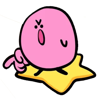 😡 Kirby 怒り, ピンク, ビデオゲーム, 漫画 telegram sticker