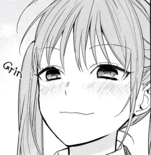 🌟 Grin Anime, Manga, Sourire, Joyeux, Fille, Portrait telegram sticker