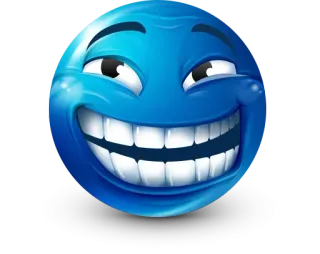 😈 Emoji, Smiley, Cara, Azul whatsapp sticker