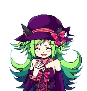 🧪 anime, girl, witch, hat, bow, cute telegram sticker