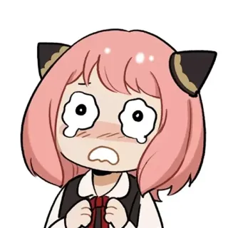 🥺 Anya Forger Spy x Family Anime, Dessin animé, Pleurs, Émotionnel, Kawaii, Mignon, Spy x Family, Anya Forger telegram sticker