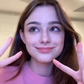 ➰ woman, peace sign, selfie, portrait telegram sticker