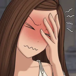 🛍 Anime, Facepalm, Peinlichkeit, Cartoon, Frau, Mädchen telegram sticker