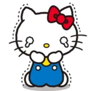 😢 Hello Kitty chaton, mignon, kawaii, dessin animé, Sanrio telegram sticker